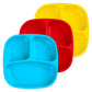 Re Play 7' Divided Toddler 3 Pack Plates With Deep Sides And Three Compartments For Easy Self Feeding - Bpa Free - Dishwasher S