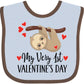 Inktastic My First Valentines Day Baby Sloth Baby Bib Pink 39C36