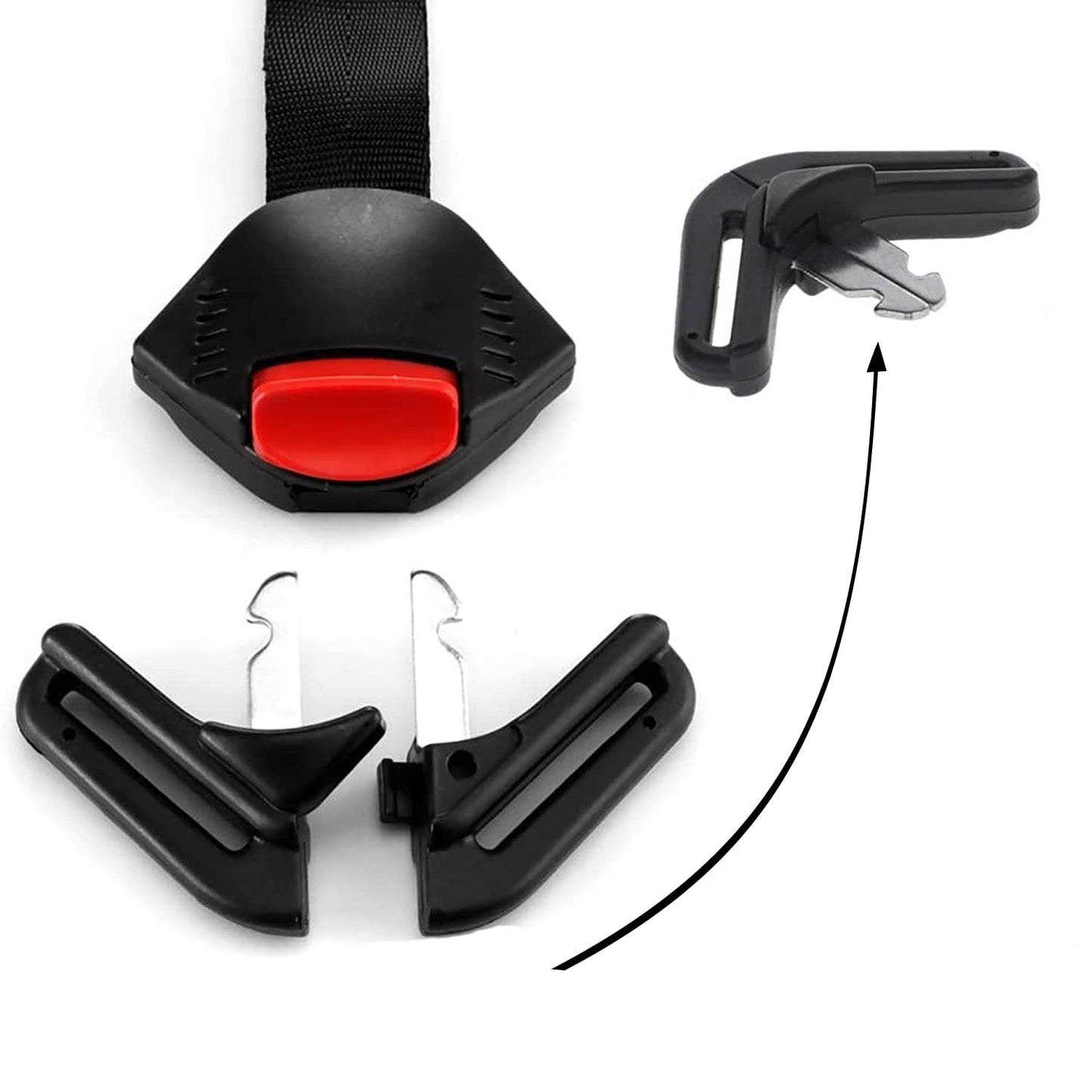 Universal Child Seat Toddler Harness Clip Fixed Lock Buckle 5 Point Adjustable Strap Locking Buckle Clip For Stroller High Chair