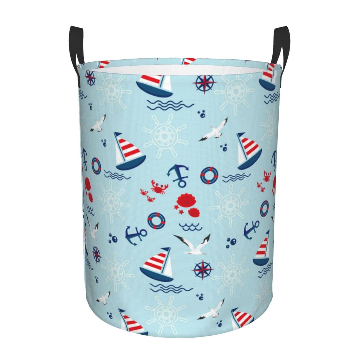 Pevtufa Sailboats Anchors Foldable Laundry Basket Organizer,Fabric Clothes Toy Storage Basket Nursery Hamper Storage Bin For Hou