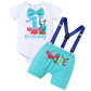 Odasdo Baby Boy Ocean Theme My First 1St Birthday Smash Cake Outfit Under The Sea Party Supplies Bow Tie Romper Shorts Suspender