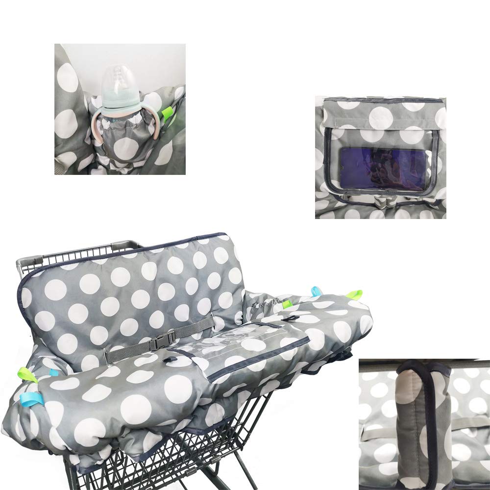 Shopping Cart Cover For Baby With Pillow, Soft Velvet Bolster Positioner, 6.5' Cellphone Holder, High Chair Cover For Boy Girl,