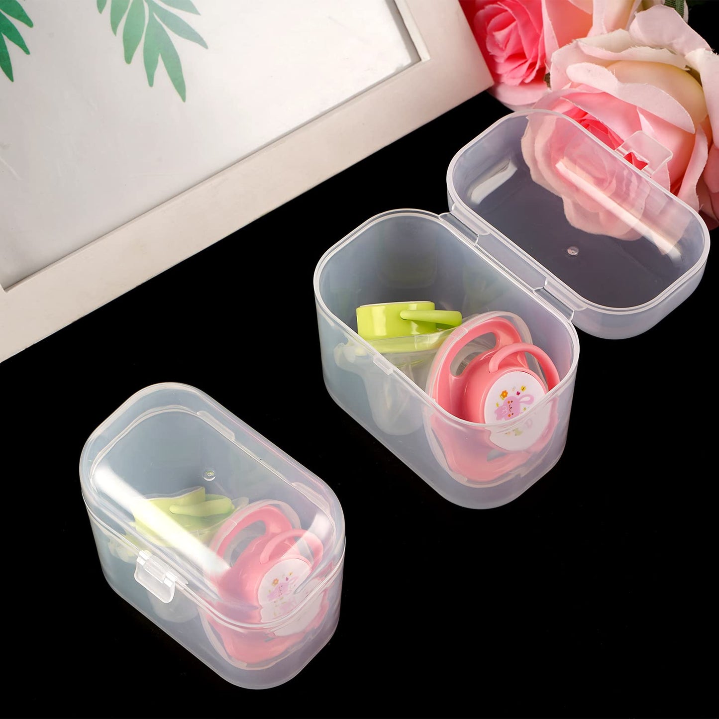 Accmor Pacifier Case, Pacifier Container Can Storage 2 Pacifiers, Baby Pacifier Holder Case For Travel, Bpa Free,Transparent,2 P