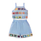 Hopscotch Baby Girls Embellished Print Sleeveless Multicolor Short Set For Ages (912 Months)