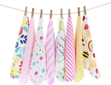 CuteOn 8 Pack Super Soft Baby Washcloth for Newborn Boys & Girls Pink Rainbow