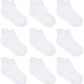 Zaples Baby Non Slip Grip Ankle Socks With Non Skid Soles For Infants Toddlers Kids Boys Girls, White, 12-36 Months