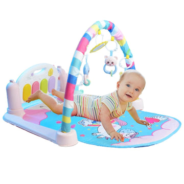 5 in 1 Musical Play Mat for Babies Infant Activity Gym with Hanging Toys Floor Play Mat for Newborns and Toddlers Multicolor Ear
