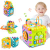 nicknack Activity Cube Baby Toys, 6 in 1 Multi-Purpose Learning Cube with Music,Activity Center Shape Sorter Toy Gift for 18M+ Y