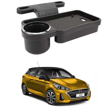 Oshotto (FT04) Foldable Car Auto Headrest Rear Back Seat Table Drink Food Cup Tray Holder Compatible with Hyundai i20 2020  Bl