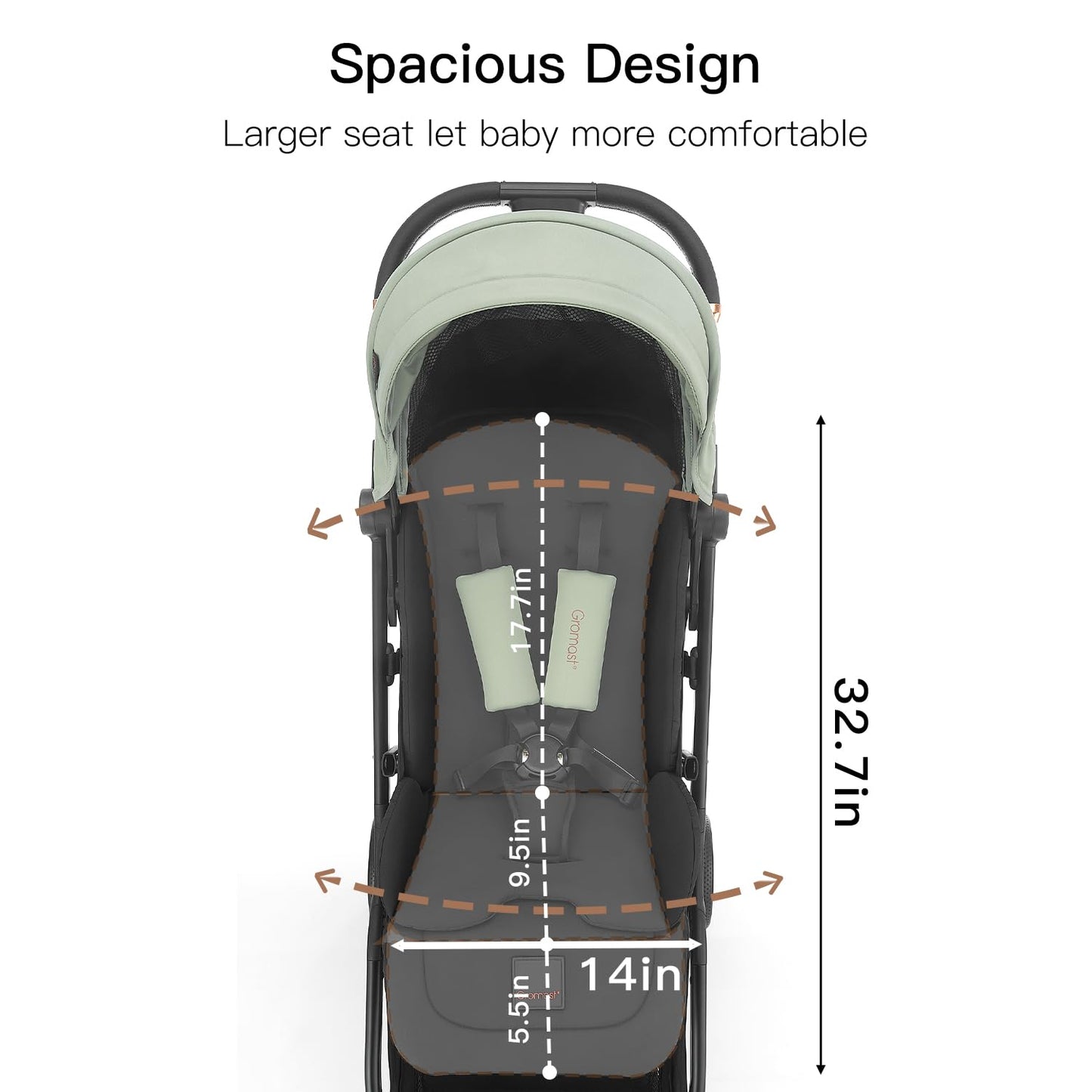Gravity Folding Baby Stroller - Portable Toddler Stroller W/Adjustable Backrest & Canopy, Lightweight And Uv Protected, One-Hand