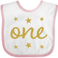 Inktastic 1St Birthday Outfit 1 Gold Baby Bib White And Pink 25795