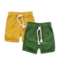 Hileelang Baby Boys ' Shorts 2-Pack Chino Short Summer Cotton Casual Pants With Pockets Yellow Green 2T