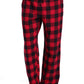 Cyz Mens 100 Cotton Super Soft Flannel Plaid Pajama Pants-Blackredgingham-Xl