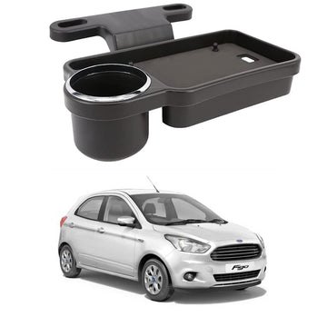 Oshotto (FT04) Foldable Car Auto Headrest Rear Back Seat Table Drink Food Cup Tray Holder Compatible with Ford Figo  Black