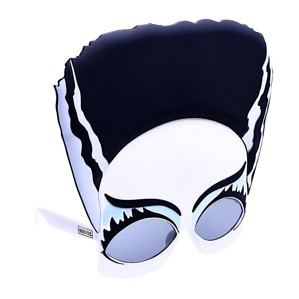 Sun-Staches Bride of Frankenstein Sunglasses Costume Accessory, UV 400 Lenses, Black Hairdo Mask, One Size Fits Most