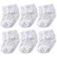 Xiyadun 6 Pairs Newborn Infant Baby Girls 0-12 Months Turn Cuff Ankle Socks Low Cut Cottle Ruffle Cute Dress Socks (0-6 Months,