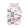 Noverbibi Floral Anchor Personalized Diaper Bag with Custom Name - Custom Baby Tote Backpack for Mom, Unique Gift for New Parent