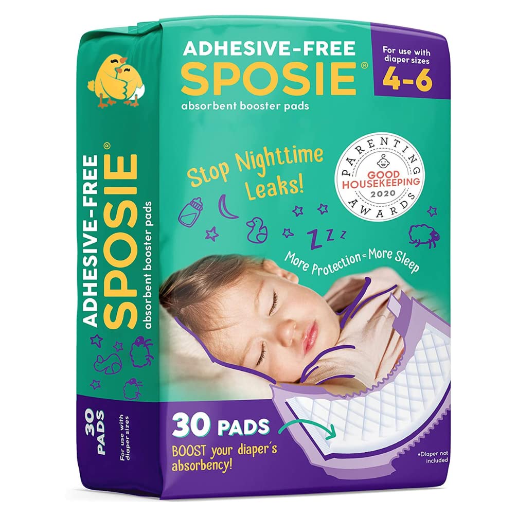 Sposie Diaper Booster Pads, Size 4-6, 30 Count - Hypoallergenic, Dermatologist and Pediatrician Tested, Fragrance, Latex, Chemic