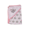 mittenbooty Baby Hooded Wrap Single Ply Teddy PrintGrey