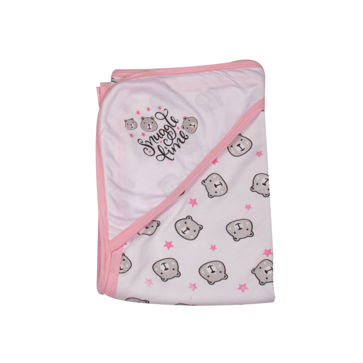 mittenbooty Baby Hooded Wrap Single Ply Teddy PrintGrey