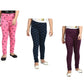 Girls Soft Cotton Allover Printed Slim Fit Leggings Pants (Pack of 3) Multicolor138