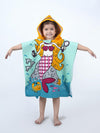 Yellow Bee Mermaid Hooded Poncho Towel for Girls (250 GSM) Aqua, Yellow, Blue, Pink, 37 Years