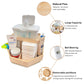 Ecoade Wooden Diaper Caddy Organizer - 360 Degrees Rotating Caddy With Removable Dividers, Nursery Diaper Organizer