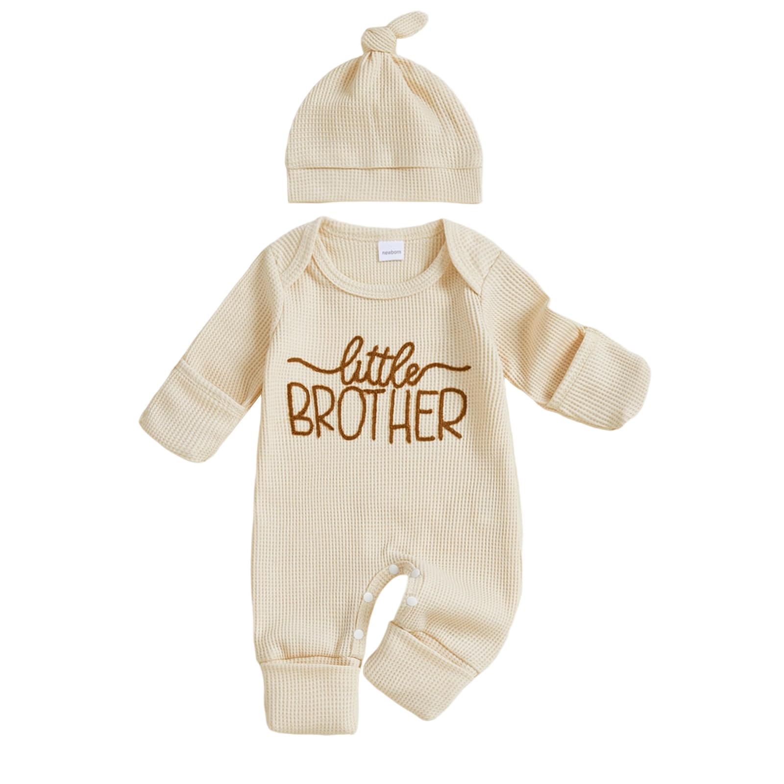 MERSARIPHY Newborn Baby Boy Girl Clothes Hi Im New Here Coming Home From Hospital Outfits Gender Neutral One Piece Romper (Apri