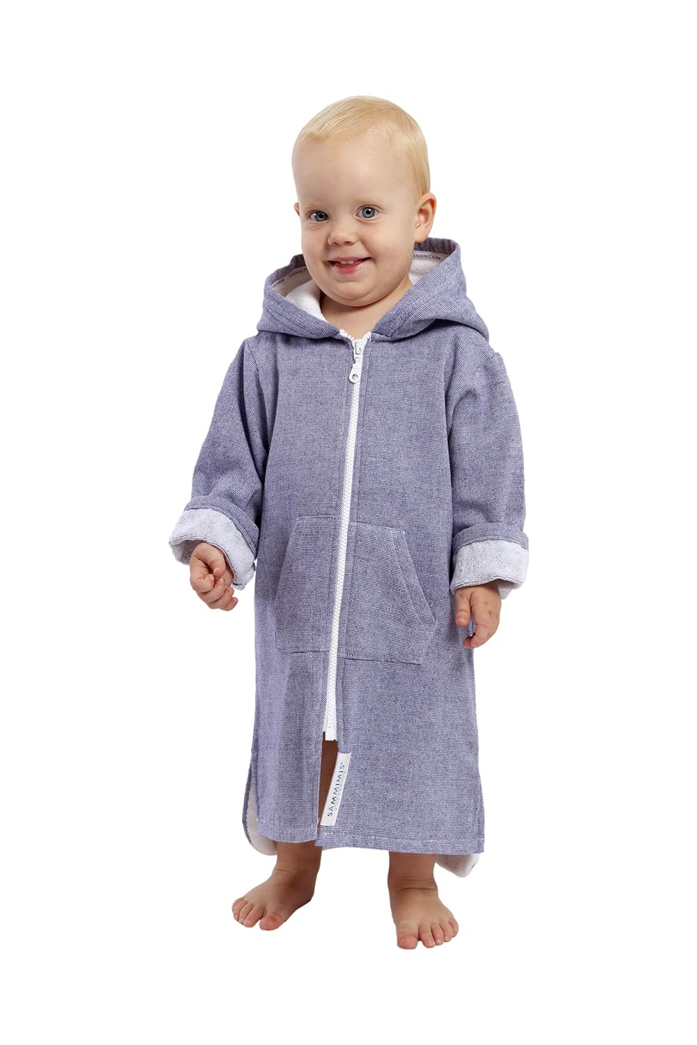 Toddler Bathrobe & Swim Cover Up for Girls & Boys - Hooded Baby Beach Towels - MENORCA - Terrycloth Zip Up Poncho Towels for Kid
