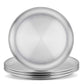 E-Far Stainless Steel Plates Set Of 4, 8-Inch Metal Dinner Plates For Kids Toddlers, Great For Self-Feeding/Picnic/Outdoor Campi