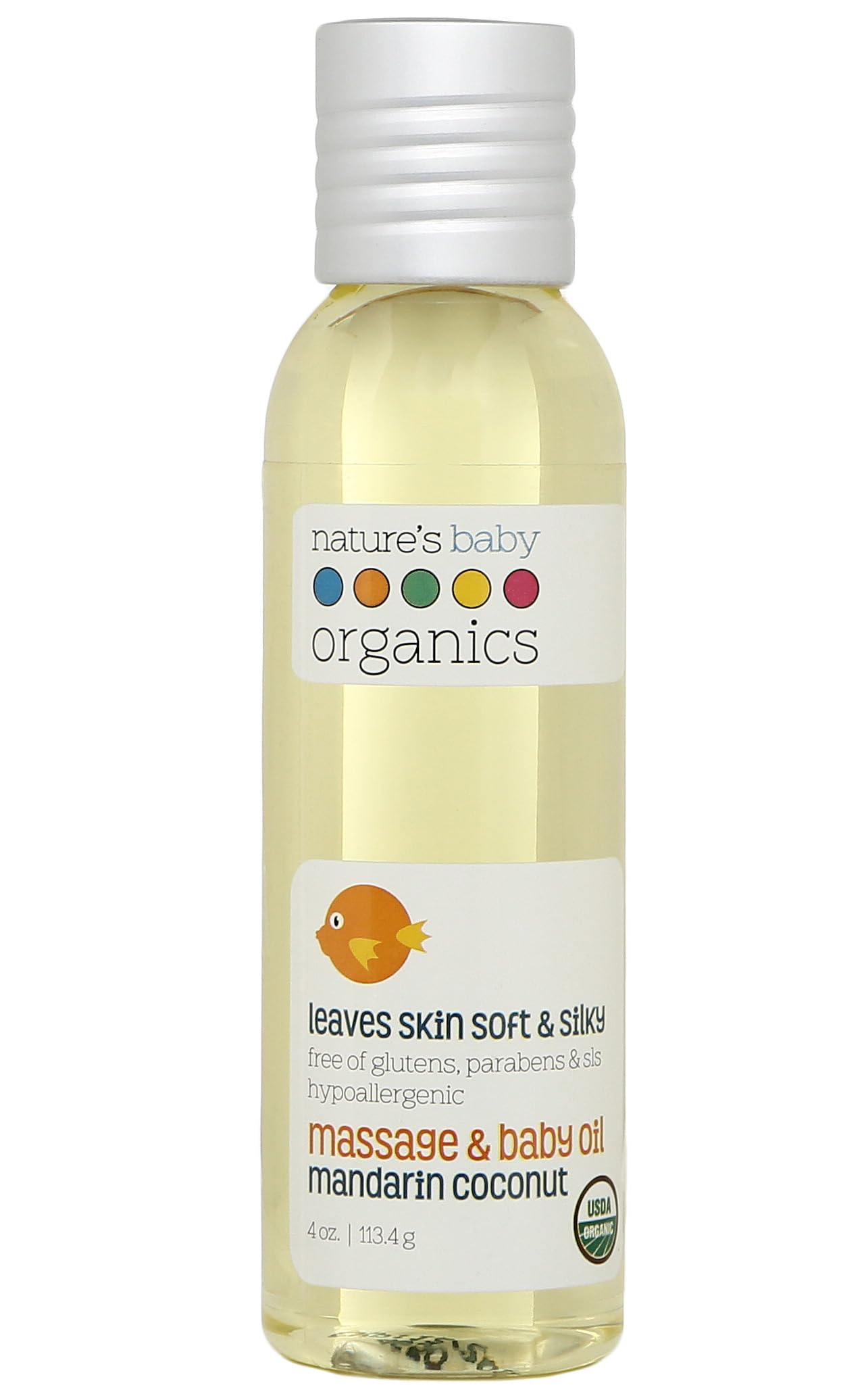 Natures Baby Organics Baby Oil - Soothing & Hydrating Baby Oil - No Mineral Oil & Non-Greasy - Soft & Healthy Skin - Massage Oi