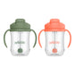 Dr. Brown'S Milestones, Baby'S First Straw Cup Sippy Cup With Straw, 6M+, 9Oz/270Ml, 2 Pack, Coral & Olive Green, Bpa Free