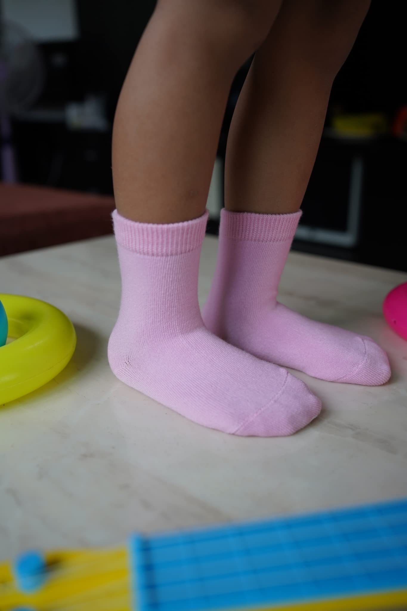 Rative Non Skid Anti Slip Cotton Dress Crew Socks With Grips For Baby Infant Toddler Kids Girls (0-6 Months, Cg-230)