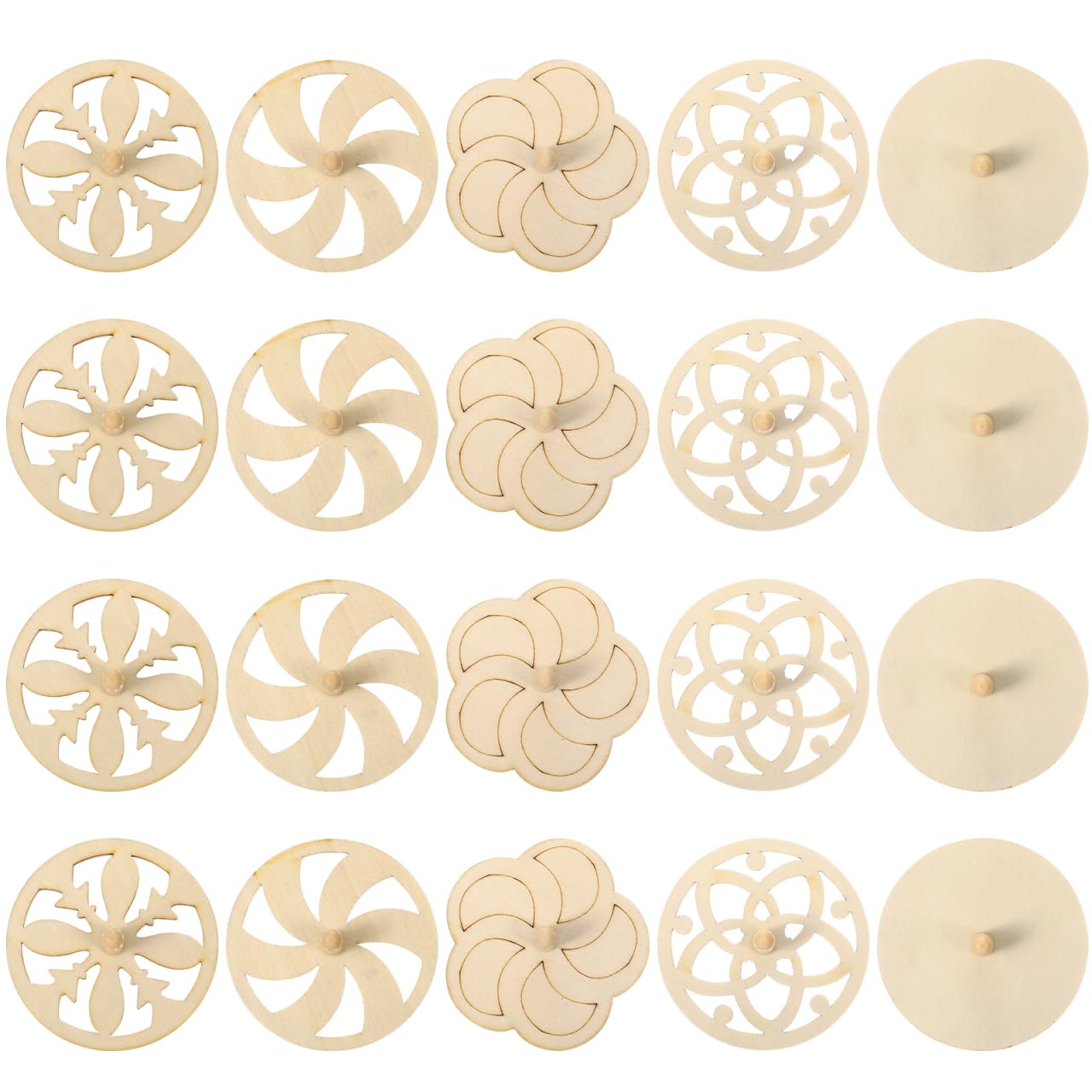 DOITOOL Wooden Spinning Tops: 20PCS Unfinished Spinning Tops DIY Kids Painting Toys for Children to Paint Craft Supplies