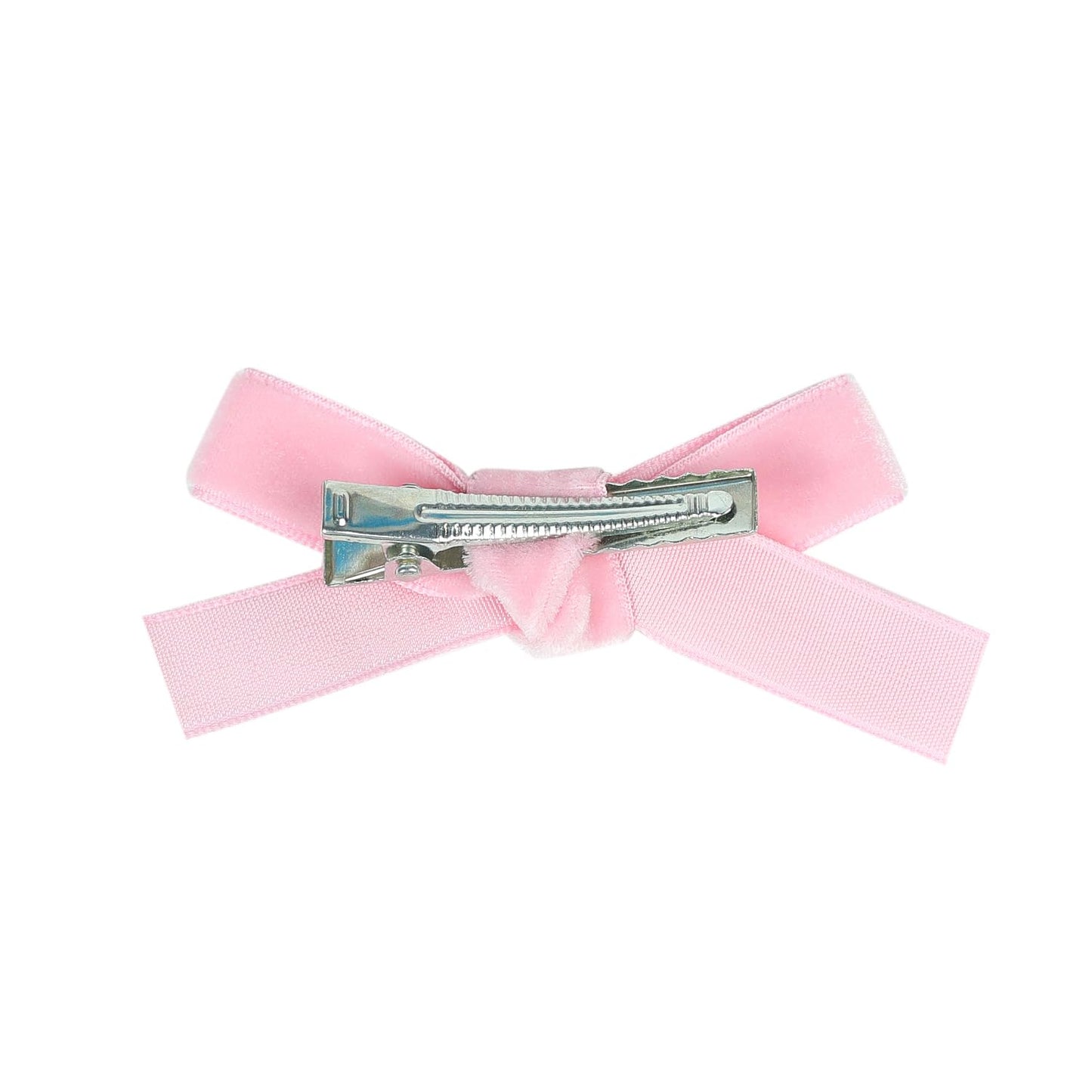 Cute 3.2' Pink Assorted Velvet Bow Hair Clips For Baby Girls, Toddlers, Kids, And Teens - 2 Pack