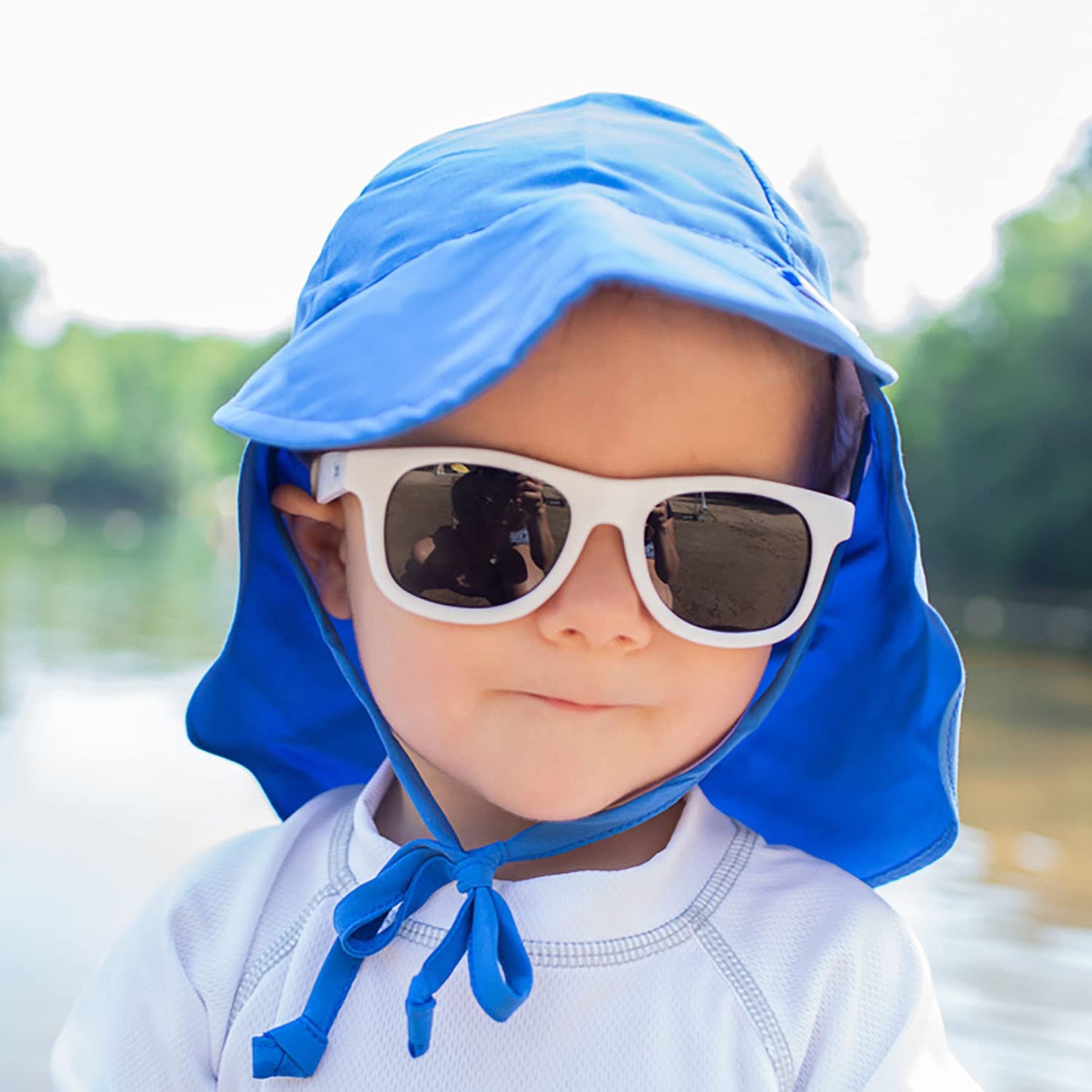 I Play. Baby Flap Sun Protection Swim Hat, Royal Blue, 0-6 Months
