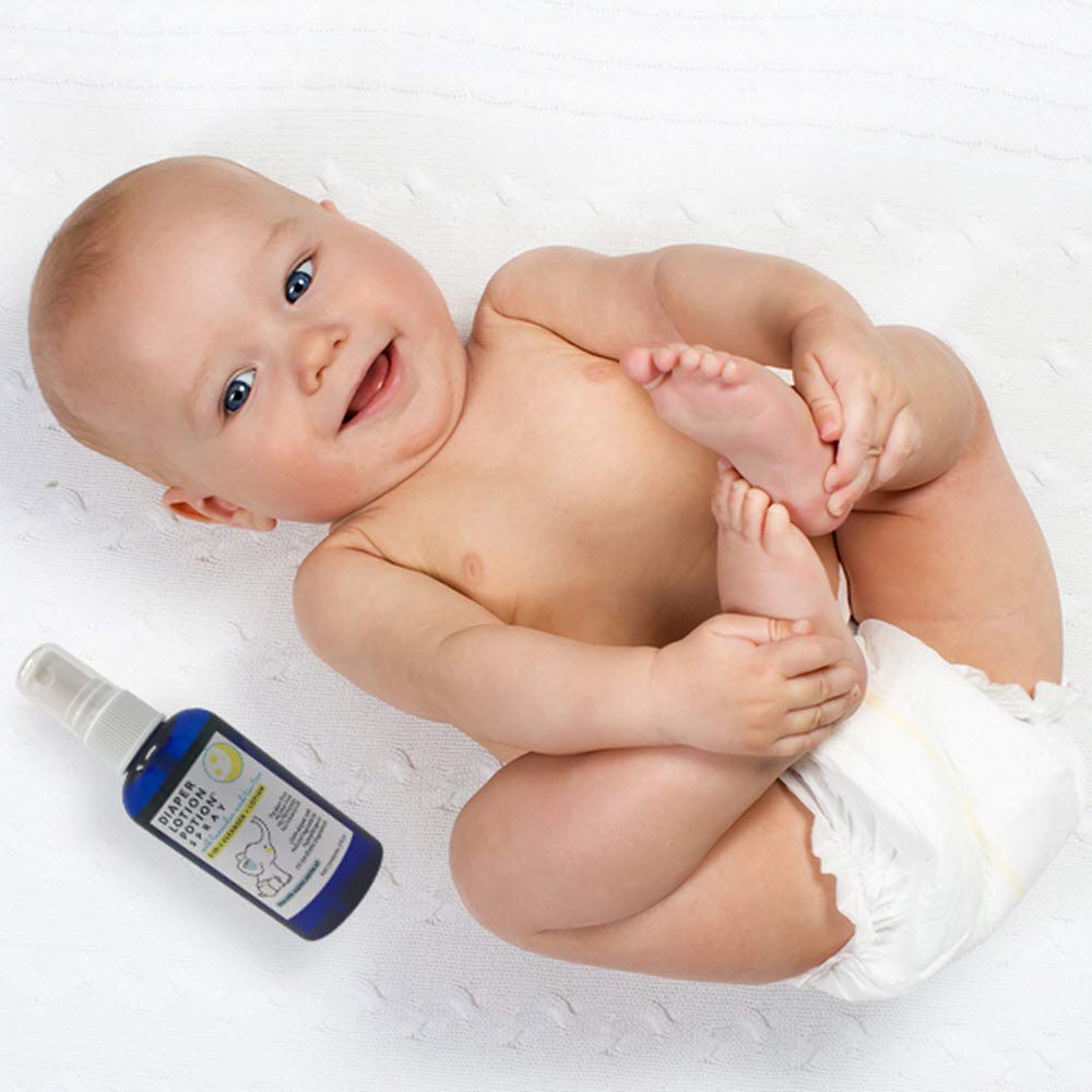 MoonDance Soaps Diaper Lotion Potion Cleansing Spray, 4 Oz Tea Tree & Lavender, Natural No-Rinse Cleanser and Moisturizer for Ba