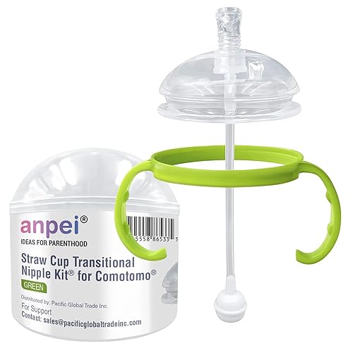 Straw Sippy Cup Transitional Nipple Kit For Comotomo Baby Bottles, 5 Oz And 8 Oz