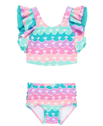 Rufflebutts Baby/Toddler Girls Mermaid Butterfly Tankini - 18-24M