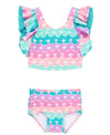 Rufflebutts Baby/Toddler Girls Mermaid Butterfly Tankini - 3-6M