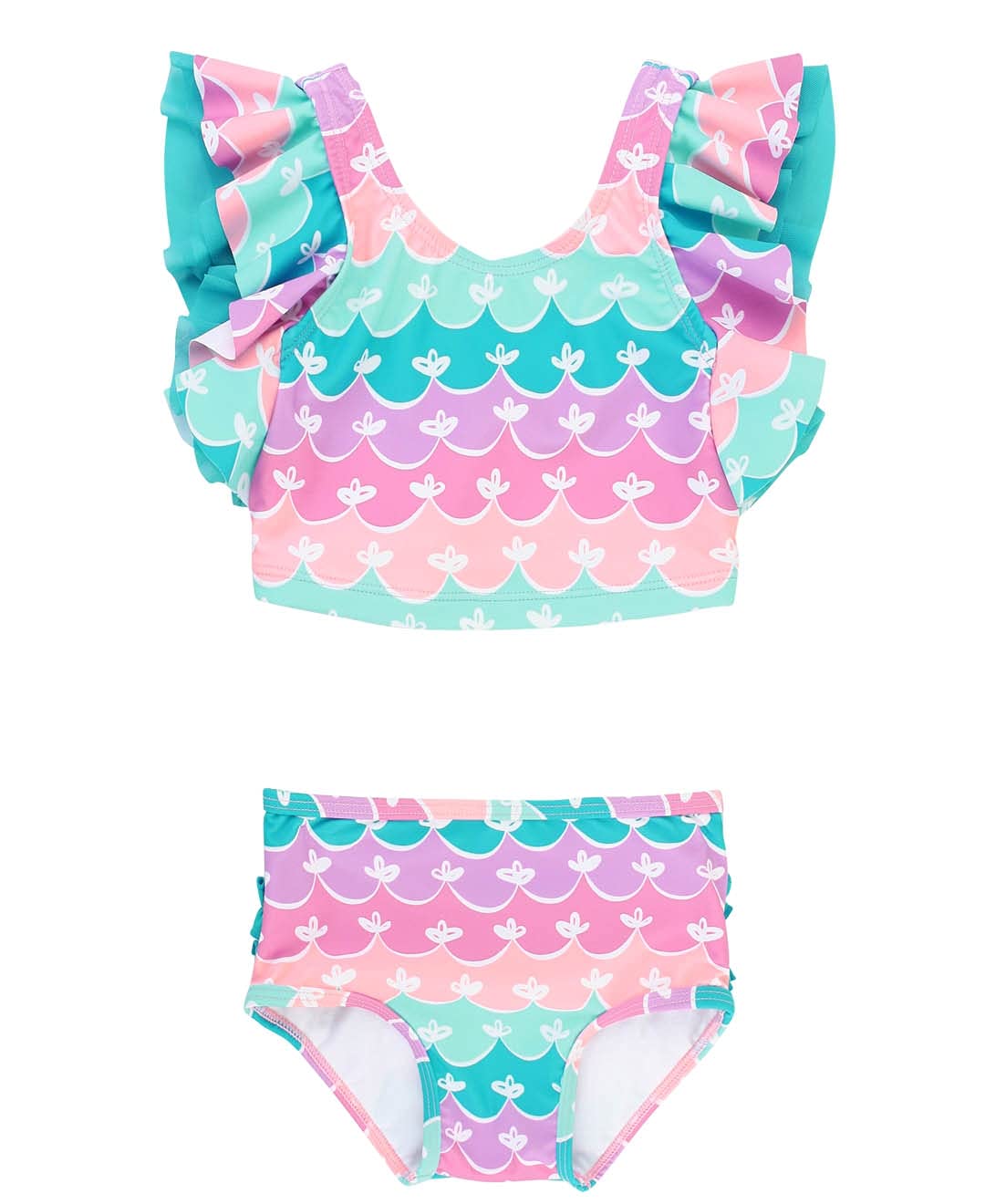 Rufflebutts Baby/Toddler Girls Mermaid Butterfly Tankini - 3-6M