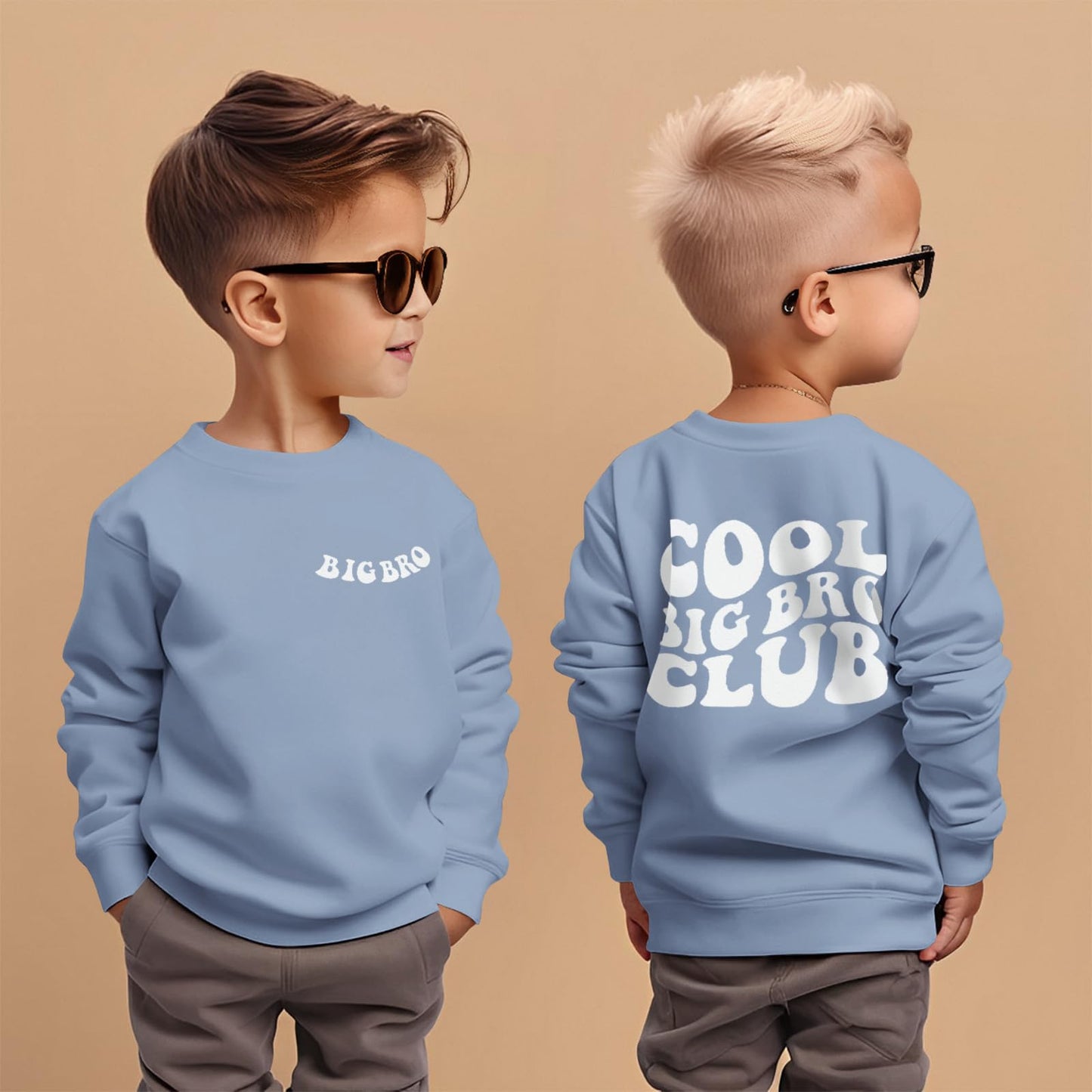 Boutikome Big Brother Sweatshirt Toddler Baby Boy Cool Big Bro Club Shirts Announcement Pullover Long Sleeve Fall Tops(Blue,2-3T