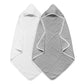 Arnzion Baby Hooded Towels For Babies And Toddlers, Muslin Baby Bath Towel Soft And Absorbency For Boys (L Grey White 2)