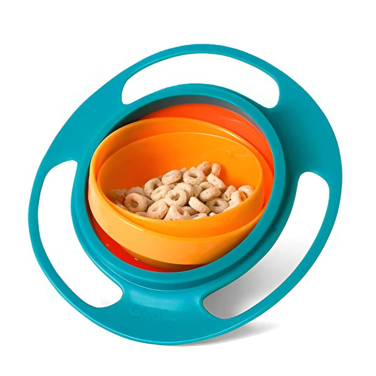 PAVANTIQUE 360 Rotating Gyro Bowl for Toddlers, SpillProof with Lid, BPAFree, Portable Baby Snack Container, 17cm