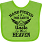 Inktastic Handpicked For Earth By My Uncle In Heaven With Angel Wings Baby Bib Pink 372Bd