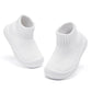 Eashi Toddler Shoes Girls Boys Sock Shoes Toddler Dress Shoes Baby Walking Shoes Slip On Size 7 White