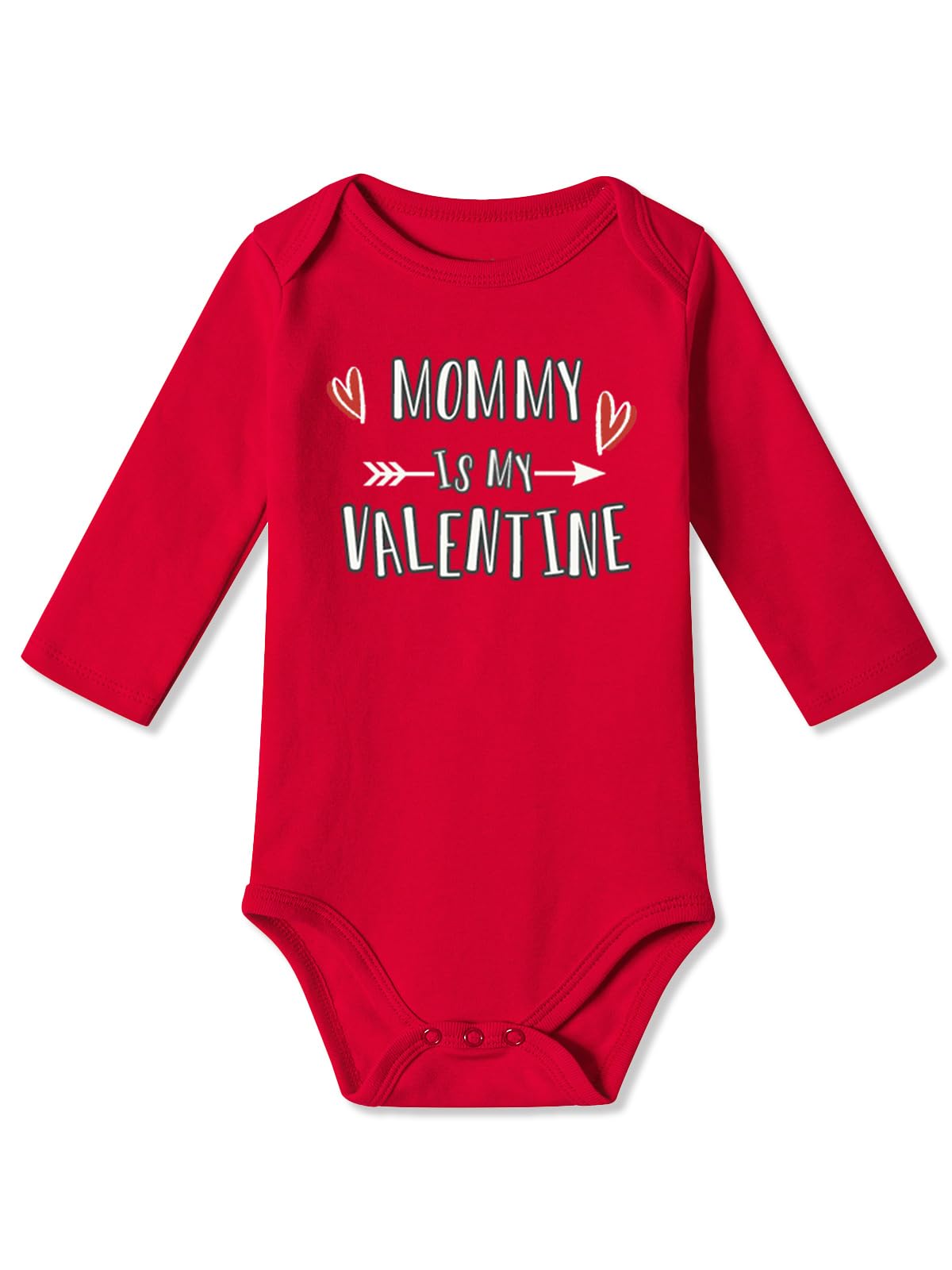 Besserbay Valentine'S Day Baby Long Sleeve Heart Bodysuit Mommy Is My Valentine Red Onesie 6-9 Months