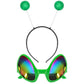 Cheerin Green Alien Headband And Glasses - Martian Antenna Headband - Glitter Ball Head Boppers - Space Theme Costume - Alien Co