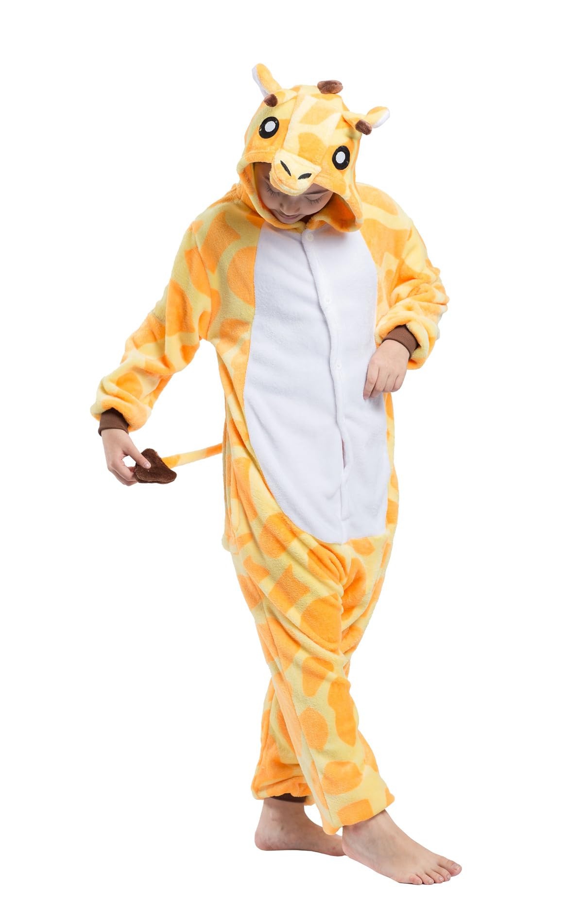 CuteOn Giraffe Onesie Kids Animal Pajamas for Boys Girls Halloween Christmas Costume Height for 110cm