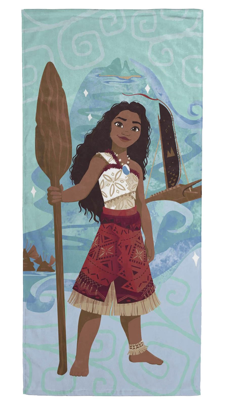 Disney Moana Kids Bath Pool Beach Towel - Floral Super Soft & Absorbent 100% Cotton Towel, Measures 28 X 58 Inches
